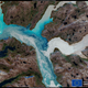 satellite image of bright blue water